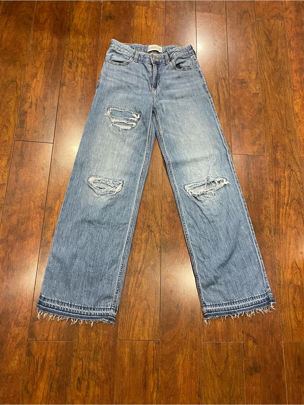 abercrombie kids Distressed Ultra Wide-Leg Jeans